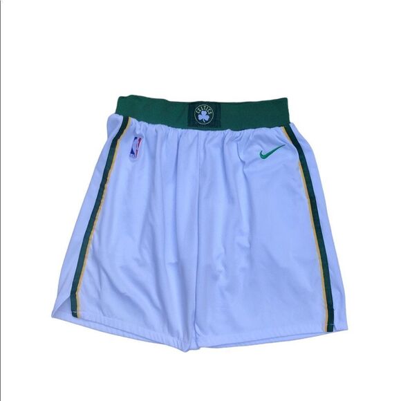 NBA X Nike Boston Celtics Basketball Shorts Medium White Green - Picture 2 of 9